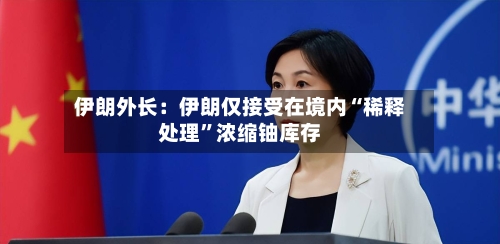 伊朗外长：伊朗仅接受在境内“稀释处理”浓缩铀库存-第3张图片