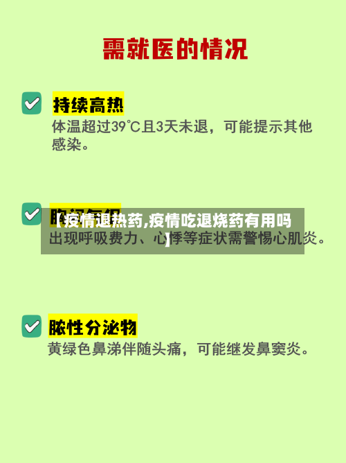 【疫情退热药,疫情吃退烧药有用吗】