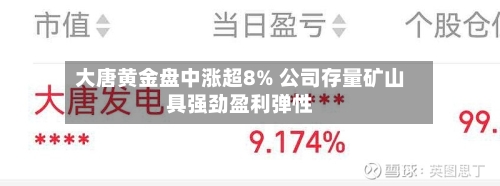 大唐黄金盘中涨超8% 公司存量矿山具强劲盈利弹性-第2张图片