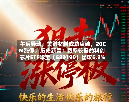 午后异动	，关键材料成功突破，20CM涨停，历史新高！费率较低的科创芯片ETF华宝（589190）猛攻5.9%-第3张图片