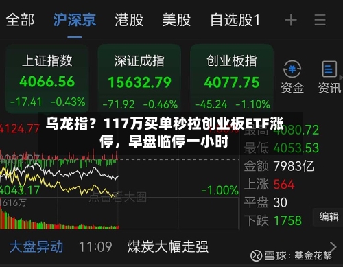 乌龙指？117万买单秒拉创业板ETF涨停，早盘临停一小时-第2张图片