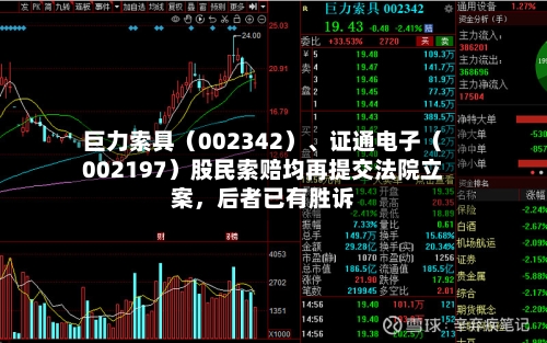 巨力索具（002342）	、证通电子（002197）股民索赔均再提交法院立案，后者已有胜诉-第2张图片