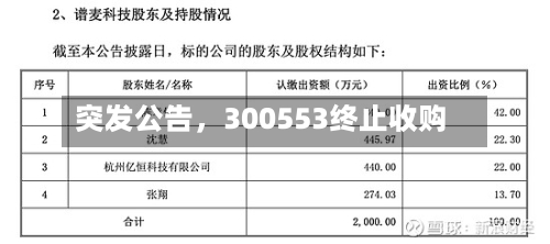 突发公告，300553终止收购-第2张图片