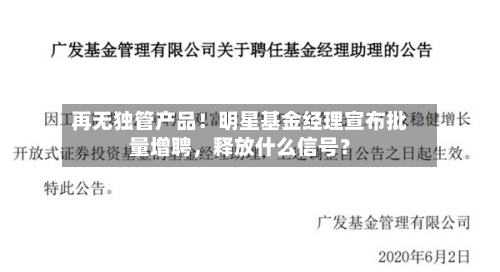 再无独管产品！明星基金经理宣布批量增聘	，释放什么信号？-第2张图片