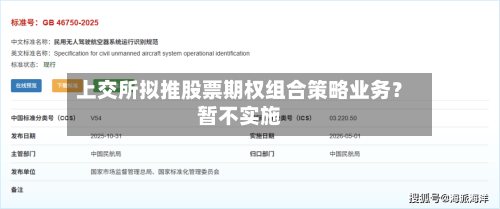 上交所拟推股票期权组合策略业务？暂不实施