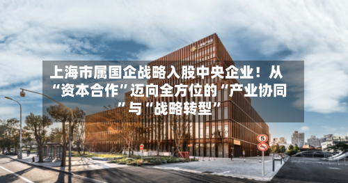 上海市属国企战略入股中央企业！从“资本合作”迈向全方位的“产业协同	”与“战略转型”-第2张图片