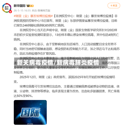 新关病毒疫情/新病毒肺炎疫情