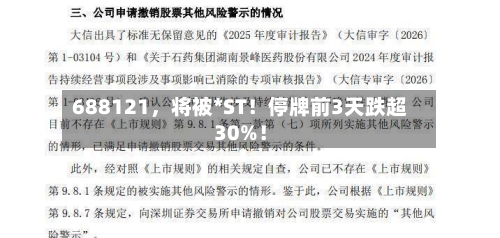 688121	，将被*ST！停牌前3天跌超30%！-第2张图片