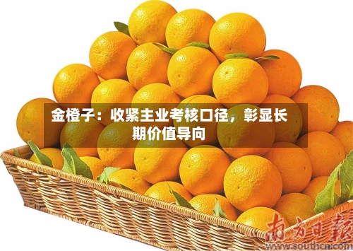 金橙子：收紧主业考核口径，彰显长期价值导向-第2张图片
