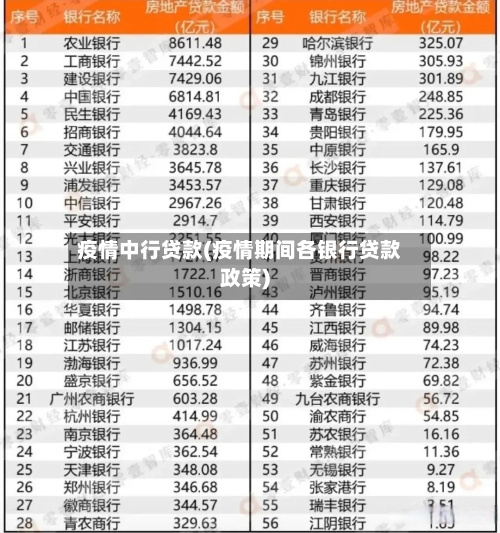疫情中行贷款(疫情期间各银行贷款政策)-第3张图片