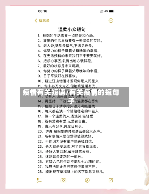 疫情有关短语/有关疫情的短句子-第3张图片