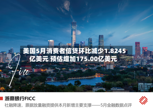 美国5月消费者信贷环比减少1.8245亿美元 预估增加175.00亿美元
