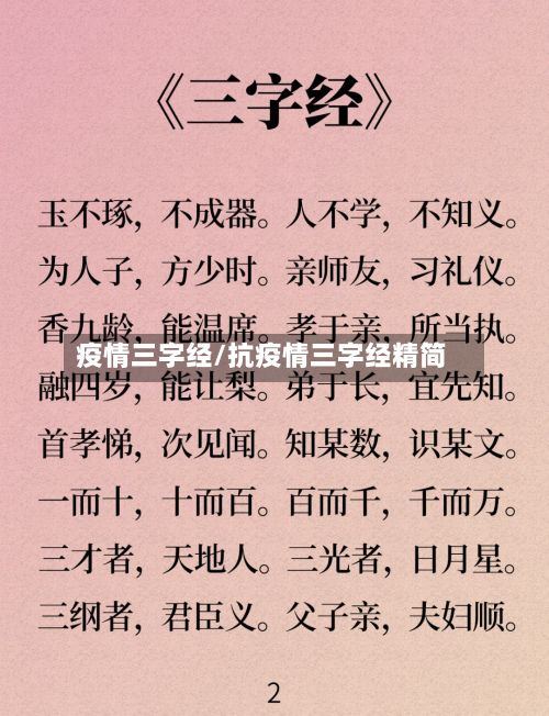 疫情三字经/抗疫情三字经精简