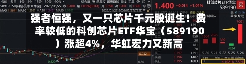 强者恒强，又一只芯片千元股诞生！费率较低的科创芯片ETF华宝（589190）涨超4%	，华虹宏力又新高-第3张图片