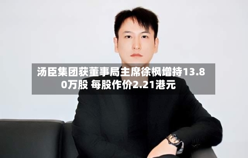 汤臣集团获董事局主席徐枫增持13.80万股 每股作价2.21港元
