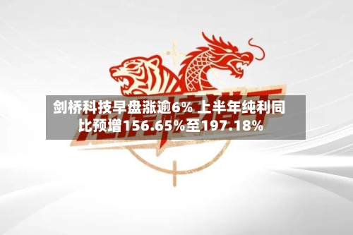 剑桥科技早盘涨逾6% 上半年纯利同比预增156.65%至197.18%